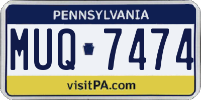 PA license plate MUQ7474