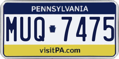 PA license plate MUQ7475