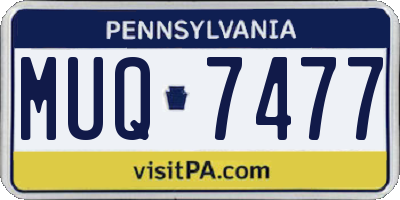 PA license plate MUQ7477