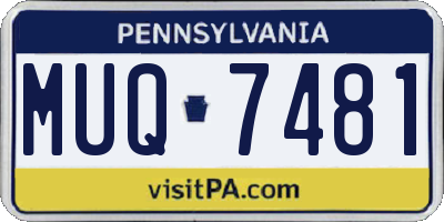 PA license plate MUQ7481