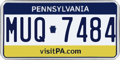 PA license plate MUQ7484