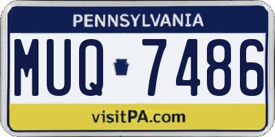PA license plate MUQ7486