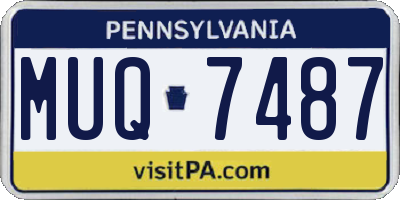 PA license plate MUQ7487