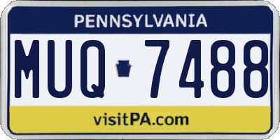 PA license plate MUQ7488