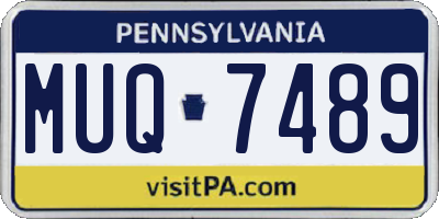 PA license plate MUQ7489
