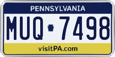 PA license plate MUQ7498