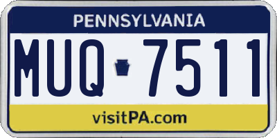PA license plate MUQ7511