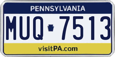 PA license plate MUQ7513
