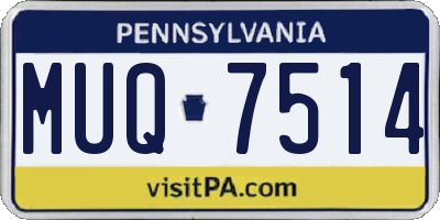 PA license plate MUQ7514