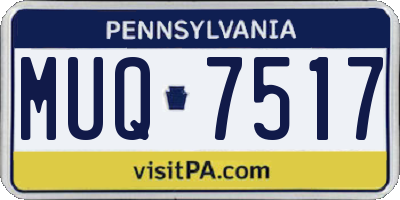 PA license plate MUQ7517