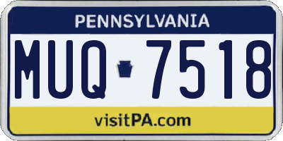 PA license plate MUQ7518