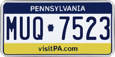 PA license plate MUQ7523