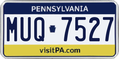 PA license plate MUQ7527