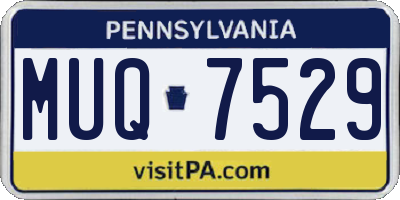 PA license plate MUQ7529