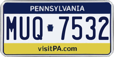 PA license plate MUQ7532