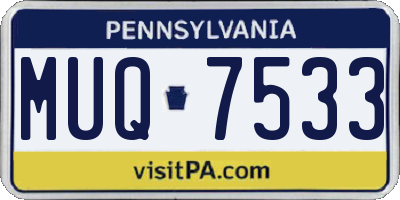 PA license plate MUQ7533