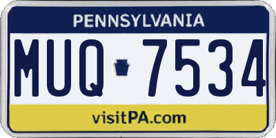 PA license plate MUQ7534