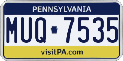 PA license plate MUQ7535