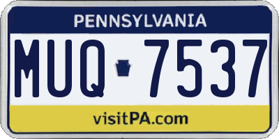 PA license plate MUQ7537