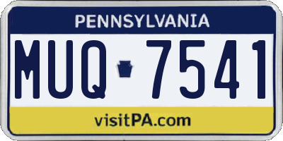 PA license plate MUQ7541