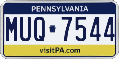 PA license plate MUQ7544