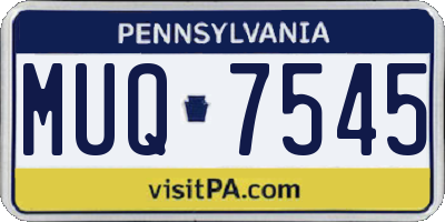 PA license plate MUQ7545