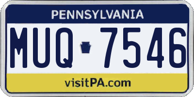 PA license plate MUQ7546