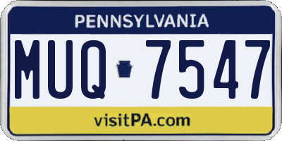 PA license plate MUQ7547