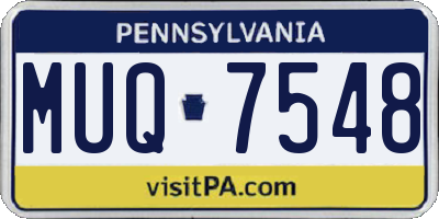 PA license plate MUQ7548