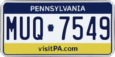 PA license plate MUQ7549
