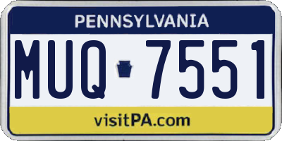 PA license plate MUQ7551