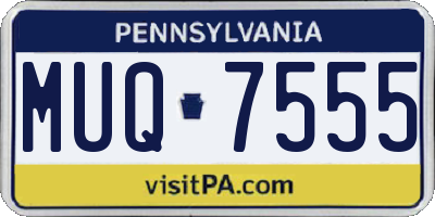 PA license plate MUQ7555