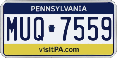 PA license plate MUQ7559