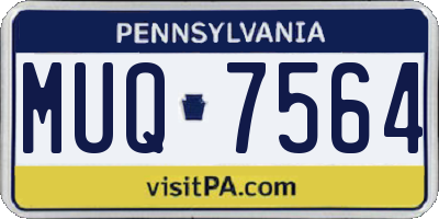 PA license plate MUQ7564