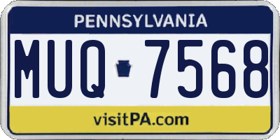 PA license plate MUQ7568