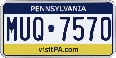PA license plate MUQ7570