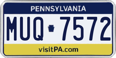 PA license plate MUQ7572