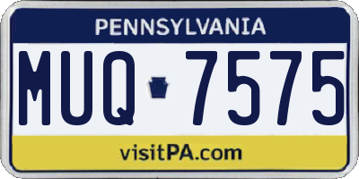 PA license plate MUQ7575