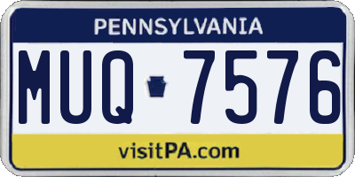 PA license plate MUQ7576