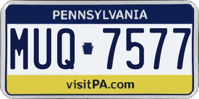 PA license plate MUQ7577