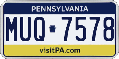 PA license plate MUQ7578