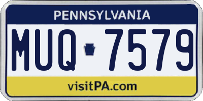 PA license plate MUQ7579