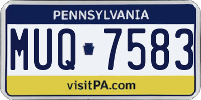 PA license plate MUQ7583