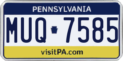 PA license plate MUQ7585