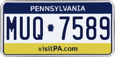 PA license plate MUQ7589