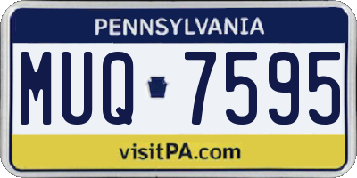 PA license plate MUQ7595