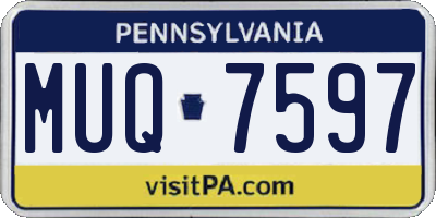 PA license plate MUQ7597
