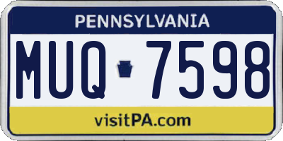 PA license plate MUQ7598