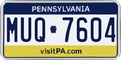 PA license plate MUQ7604