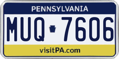 PA license plate MUQ7606